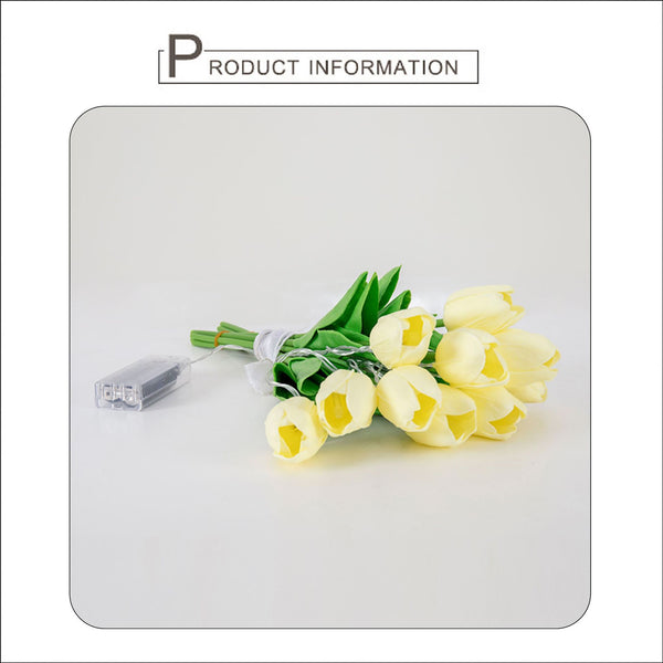 LED Tulip Bridal Bouquet With Lighting Chain